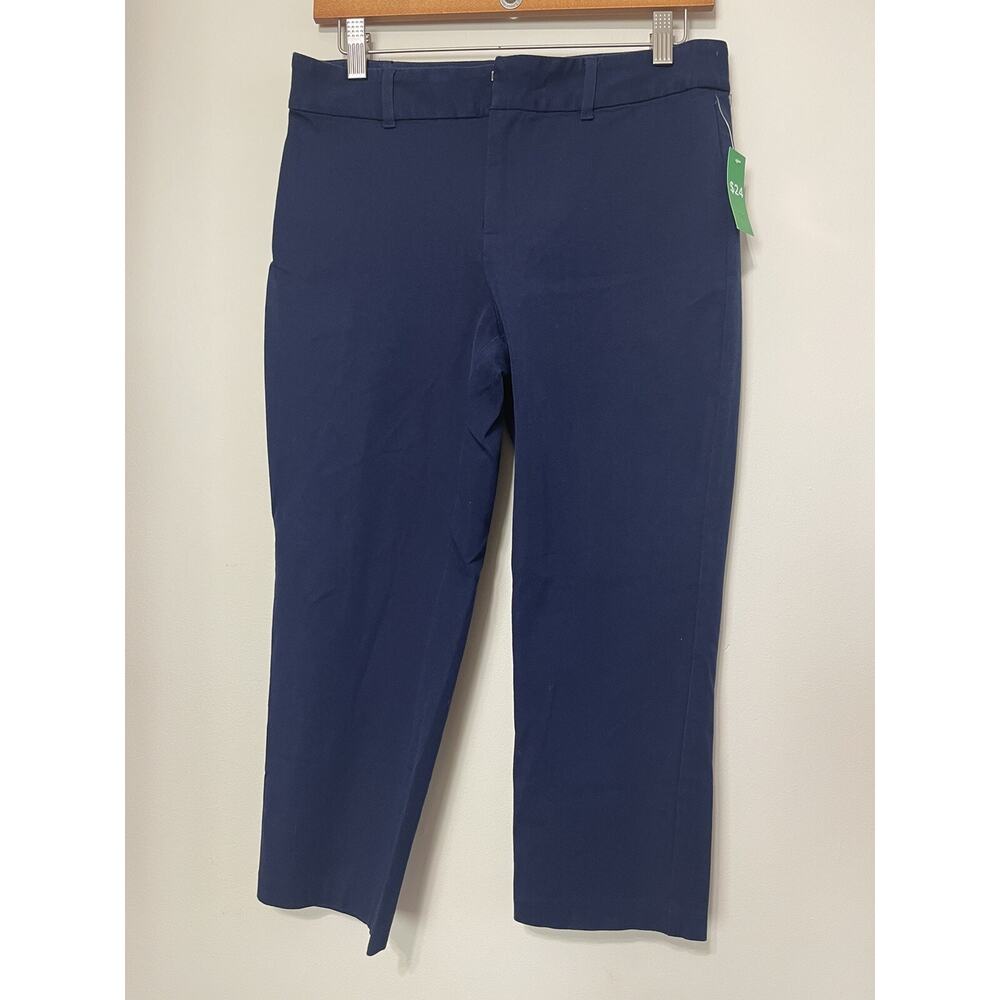 Dip Women's Cropped Casual Capri Pants 30” Waist Straight Leg, Navy Blue Size 4